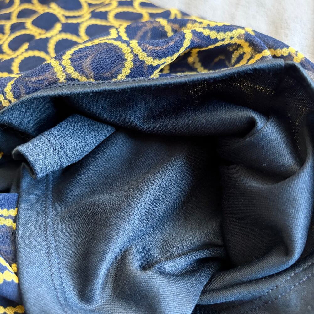 Banana Republic Maxi Dress Size 8 Navy Gold Geometric Circle Pearls Brunch Class - Picture 10 of 10